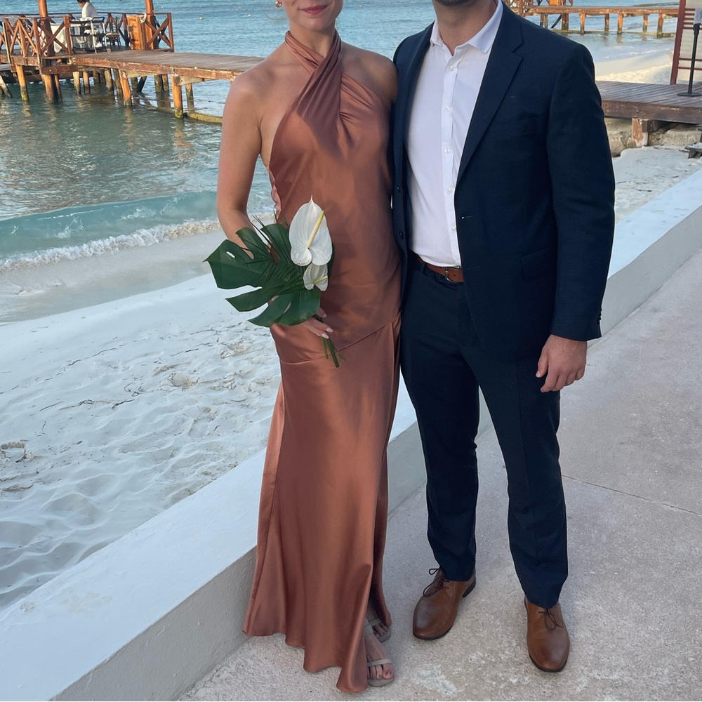 Revelry Athena Satin Dress (Copper) Dress Size 4